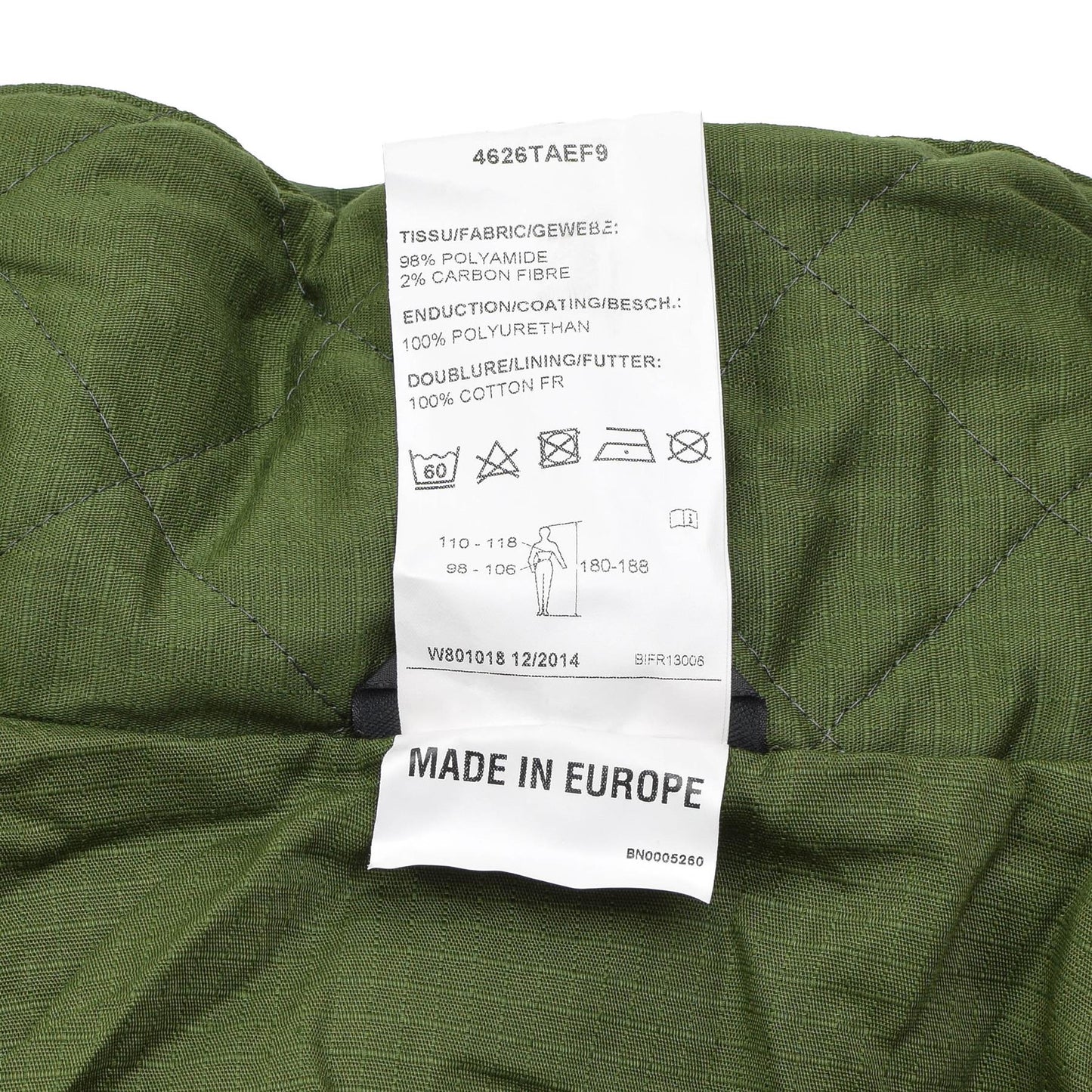 Belgijos kariuomenes neperslampa ilga striuke alyvuogiu spalvos, su prisiuta gamintojo etikete, rodancia medziagos sudeti