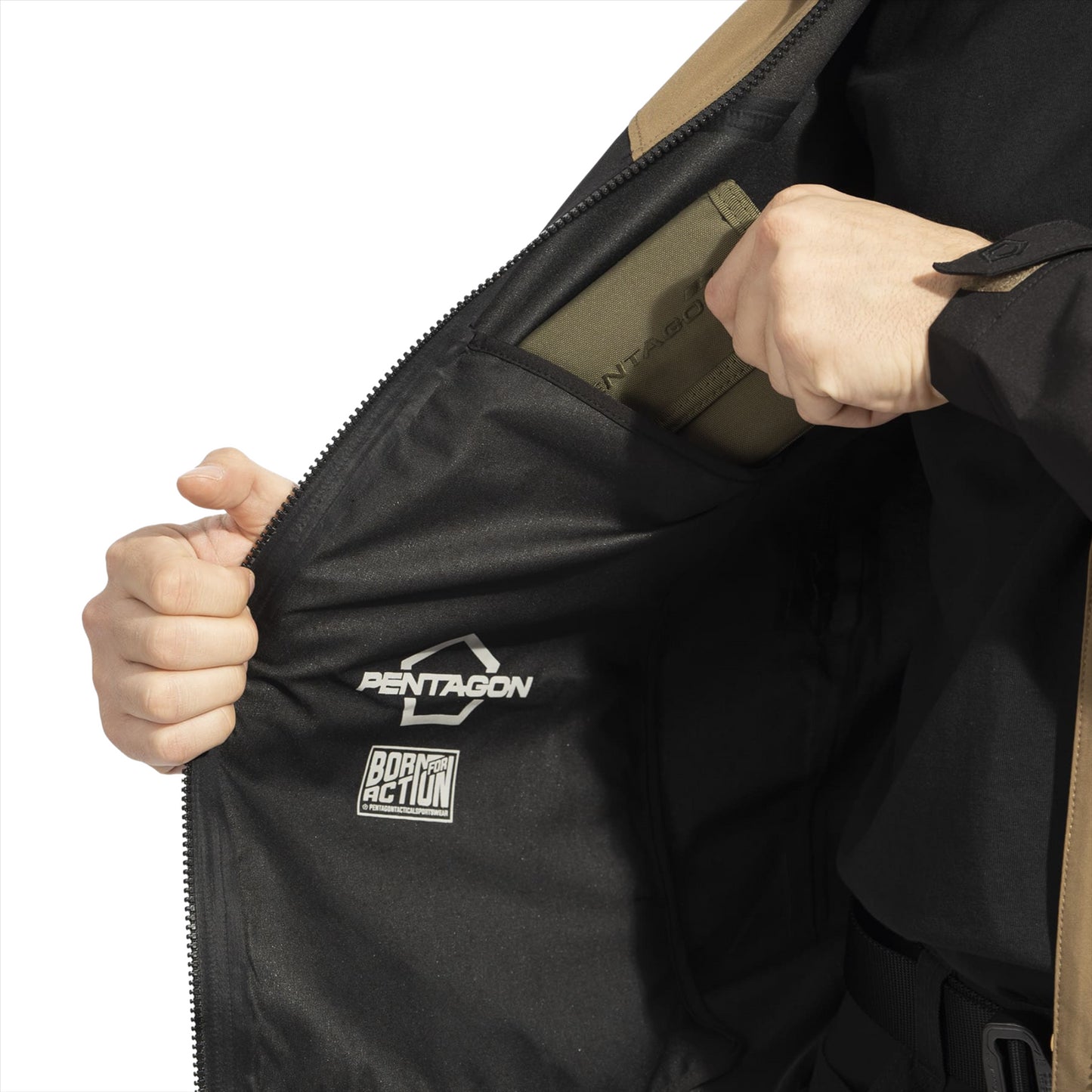 PENTAGON Monlite WP lengva neperšlampama Softshell striukė su vidine kišene ir užtrauktuku.