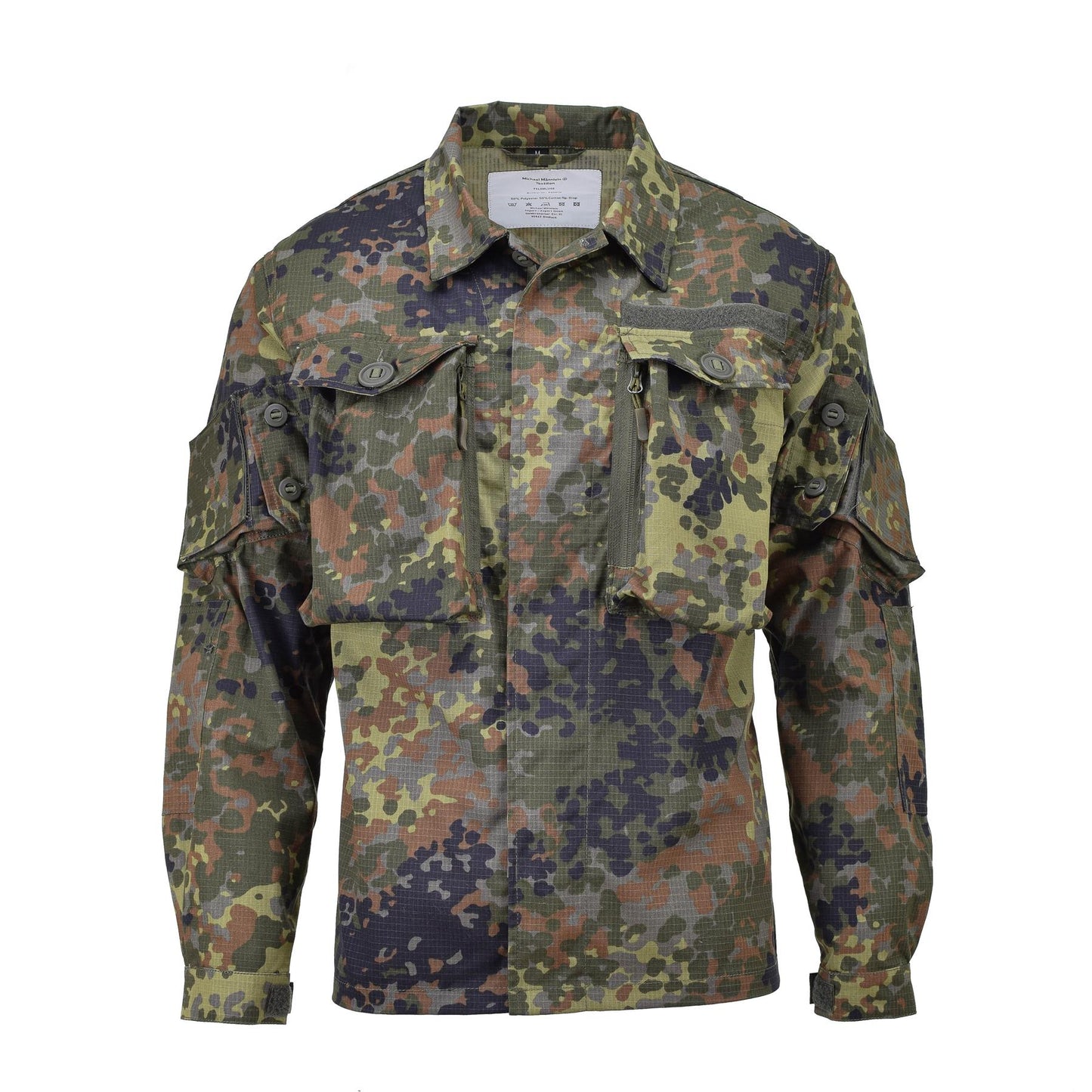 TACGEAR Vokietijos kariuomenės stiliaus švarkas Flecktarn marginimo, patvarus ir funkcionalus lauko drabužis.