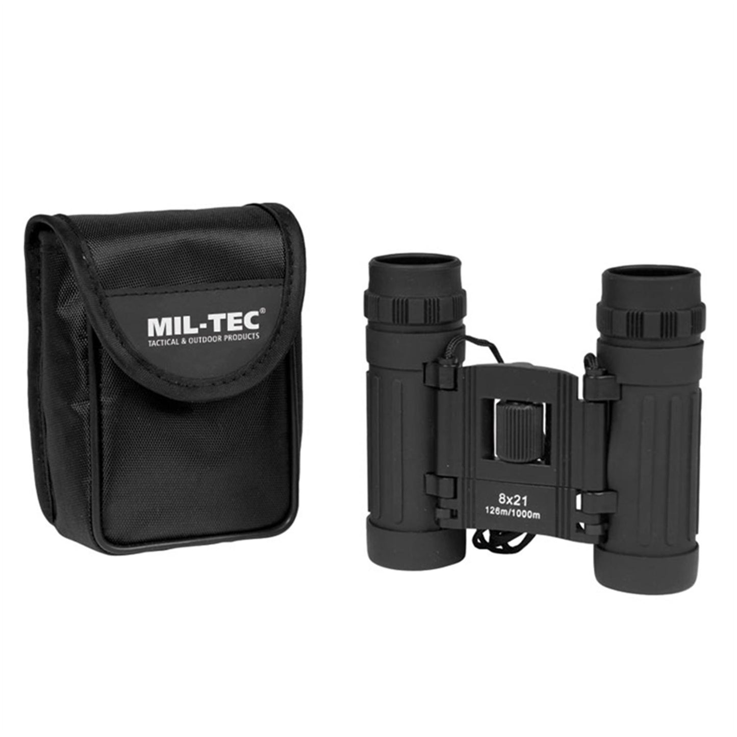 MIL-TEC sulankstomi žiūronai 8x21 su dėklu juodi