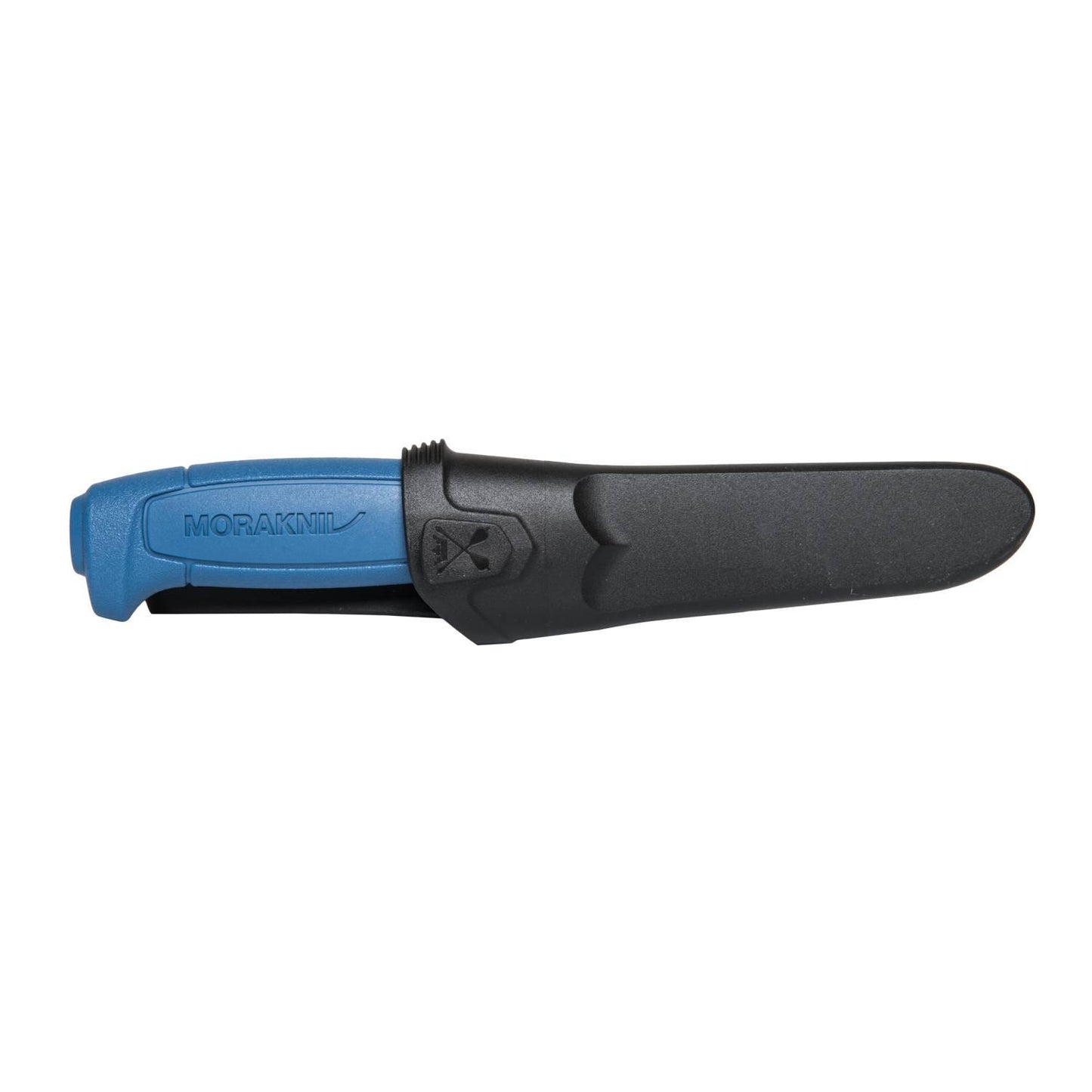 MORAKNIV Basic 546 fiksuotas peilis iš nerūdijančio plieno su patogia rankena ir saugiu pirštų apsauginiu skydeliu.