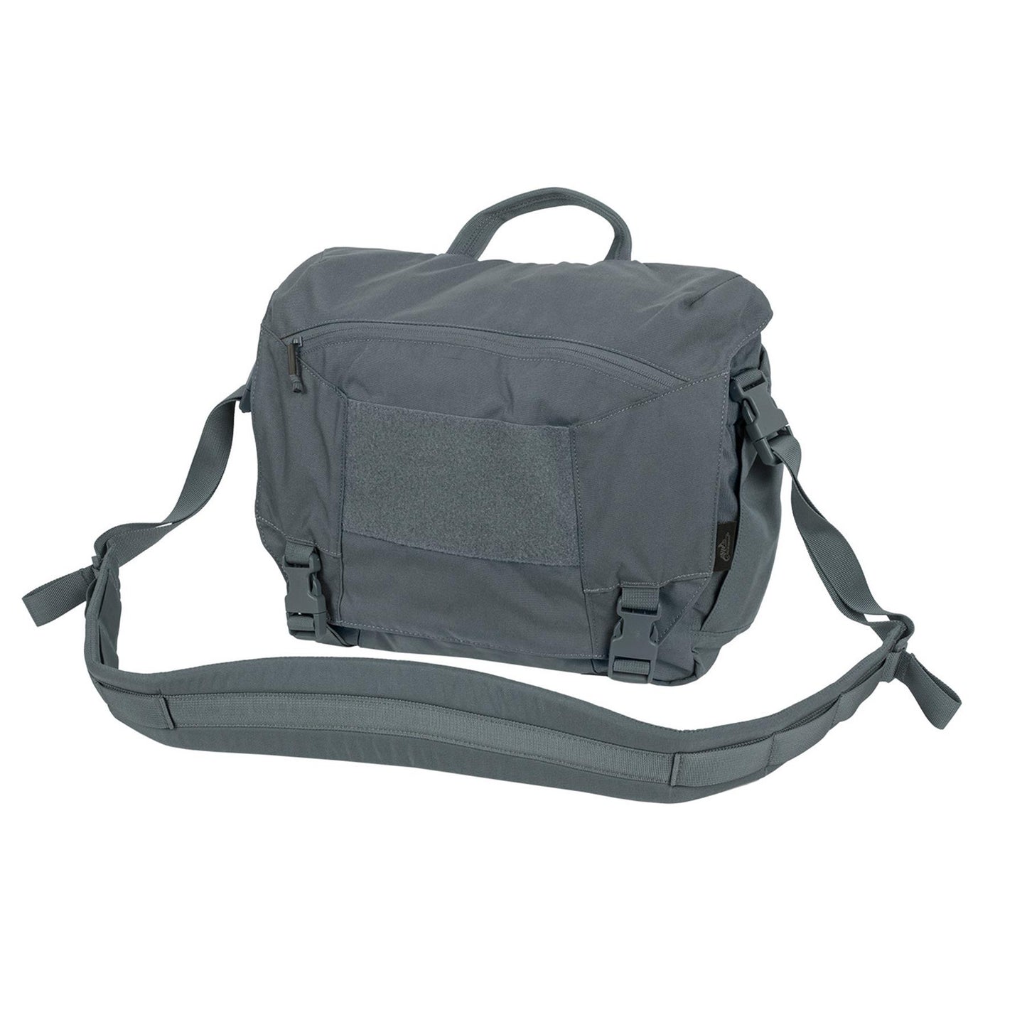 Helikon-Tex Urban Courier Medium kariuomenės stiliaus krepšys su reguliuojamu peties diržu ir Velcro panele.