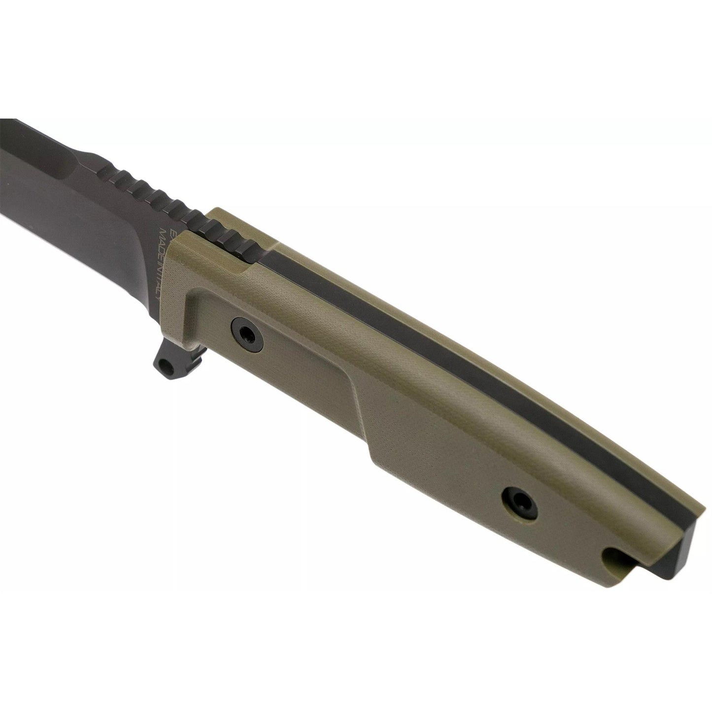 ExtremaRatio E.C.M. COBRA taktinis kovos peilis pilna įkote su žalia G10 rankena ir N690 plieno ašmeniu.