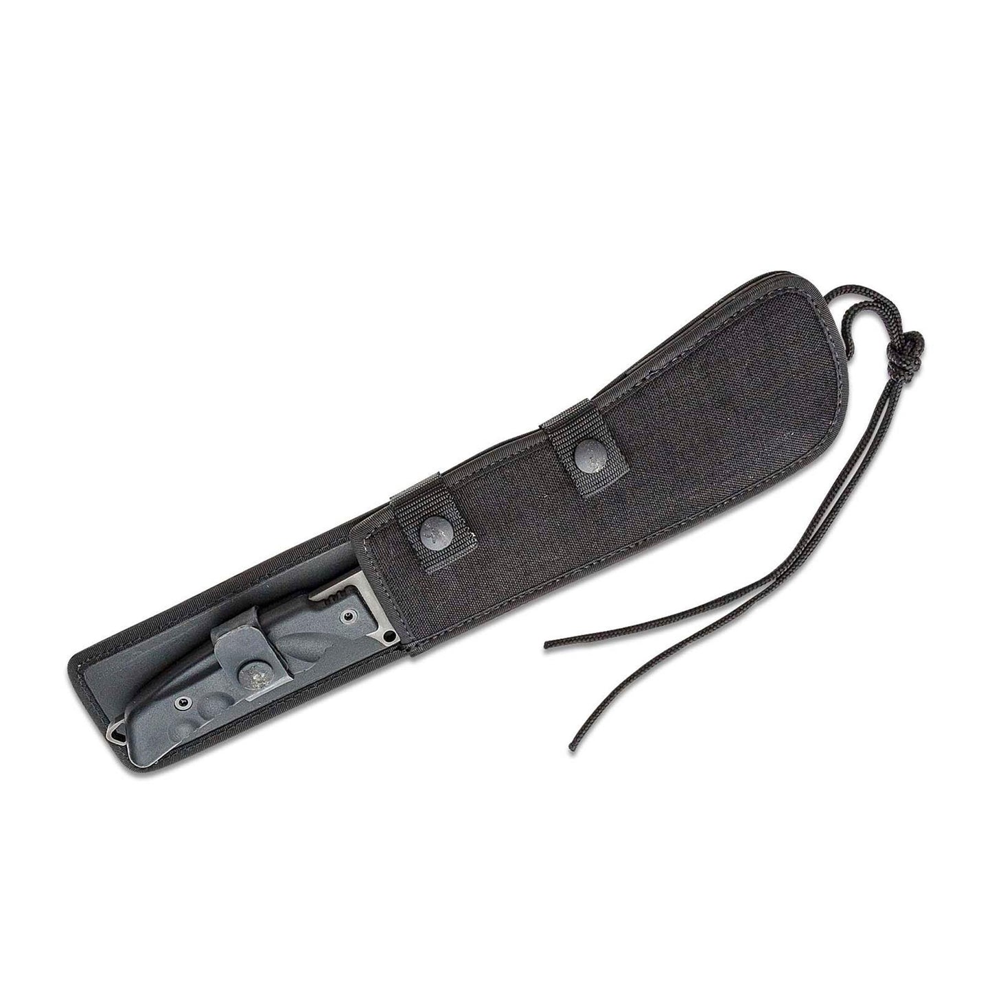 Fox Knives Golok Hitam taktinė mačetė N690Co plienas su tvirtu dėklu ir ergonomine rankena.