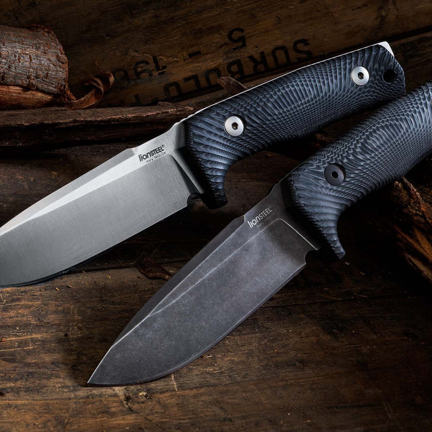 LionSteel T5 CVG fiksuoto ašmens taktinis peilis iš Niolox plieno