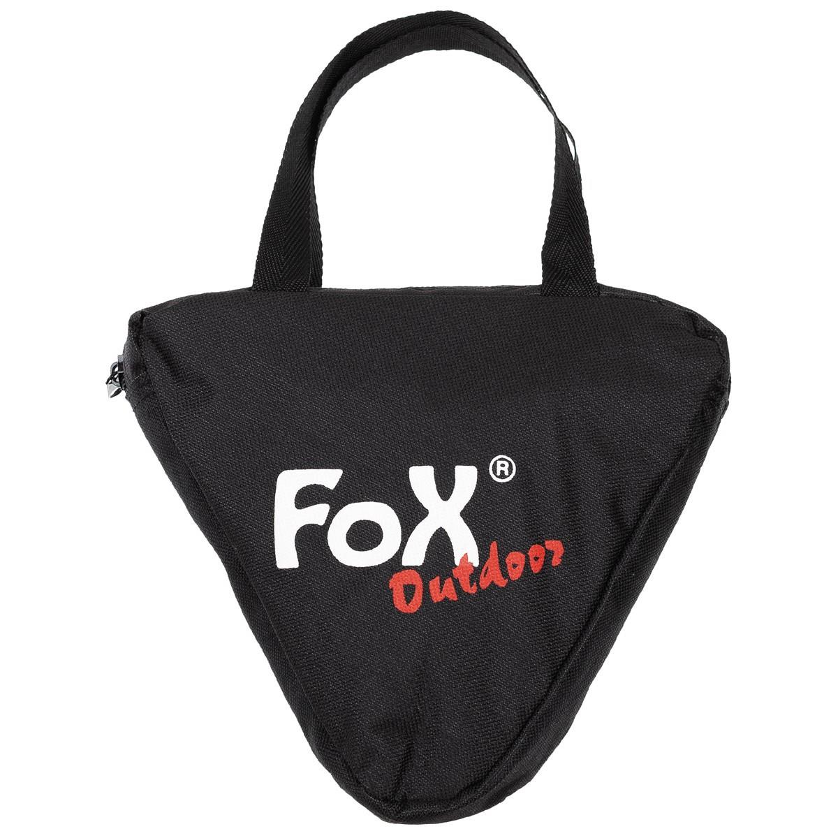 MFH trikojis laužavietės stovas puodams reguliuojamas sulankstytas juojoje nešiojamoje rankinėje Fox Outdoor.