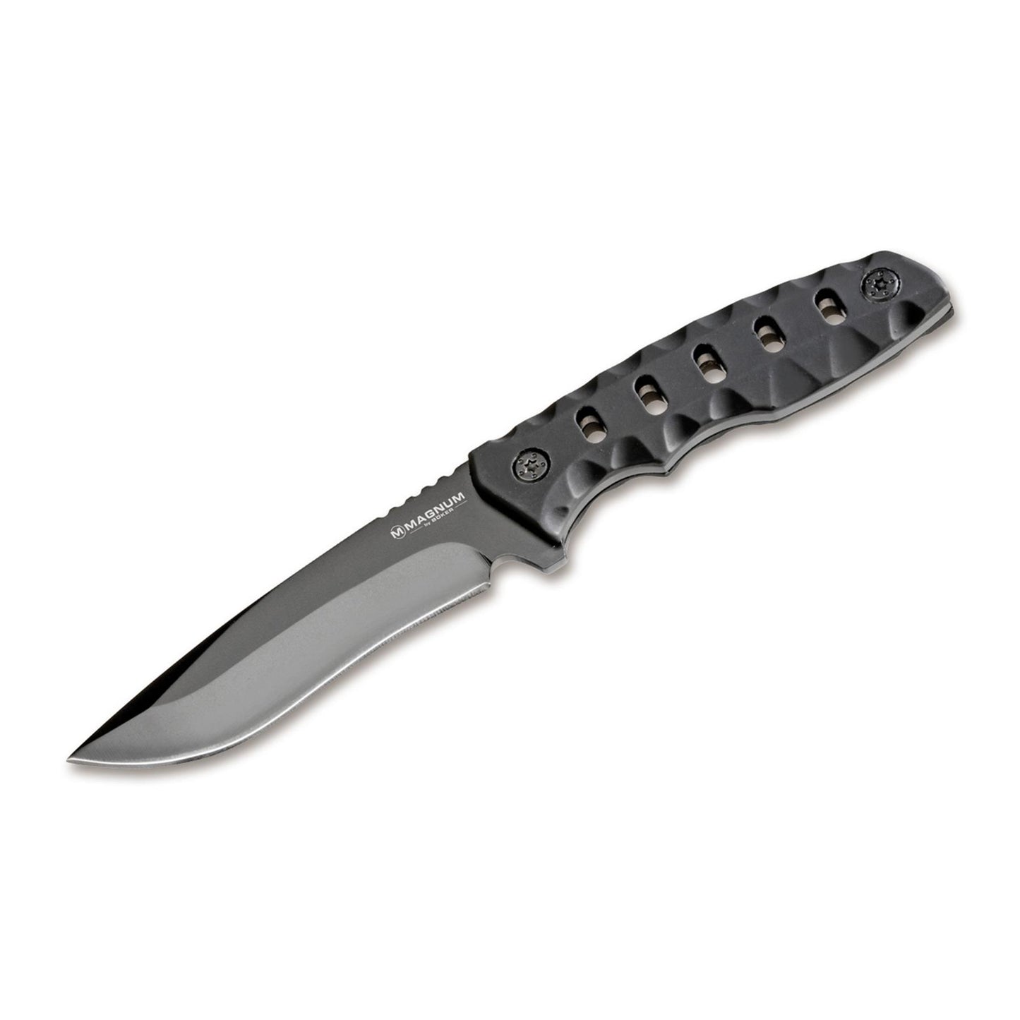 BOKER Oblong taktinis peilis su juoda 440A plieno gelezte ir G10 rankena, su skylėmis svoriui sumažinti