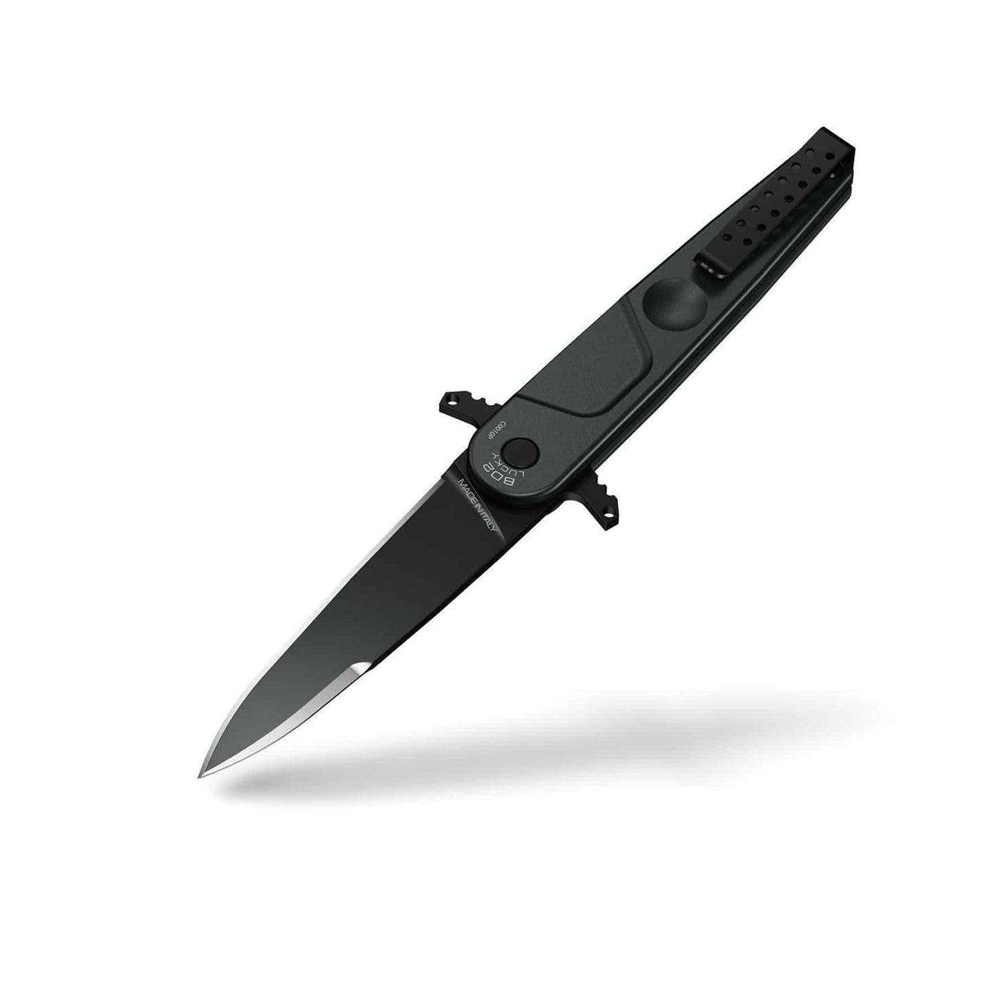 ExtremaRatio BD2 LUCKY sulankstomas N690 plienas peilis su spear point ašmenimis ir anticorodal aliuminio rankena.