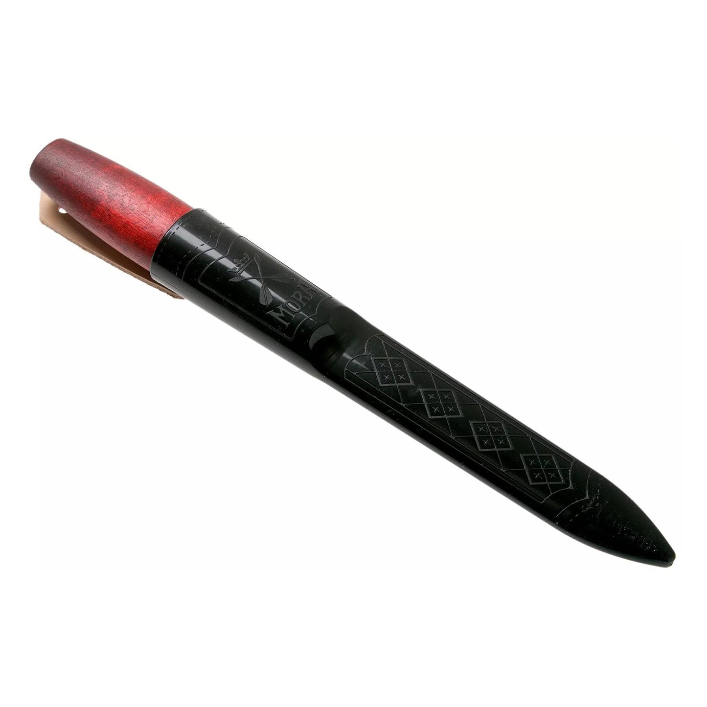 MORAKNIV Classic No.3 universalus anglies plieno peilis su raudono beržo medine rankena ir juodu dėklu