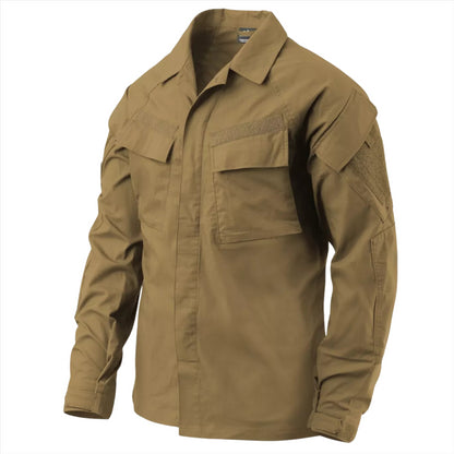 Helikon-Tex Raid taktiniai marškiniai su sutvirtintais alkūnių intarpais patvariam ir komfortabiliam naudojimui.