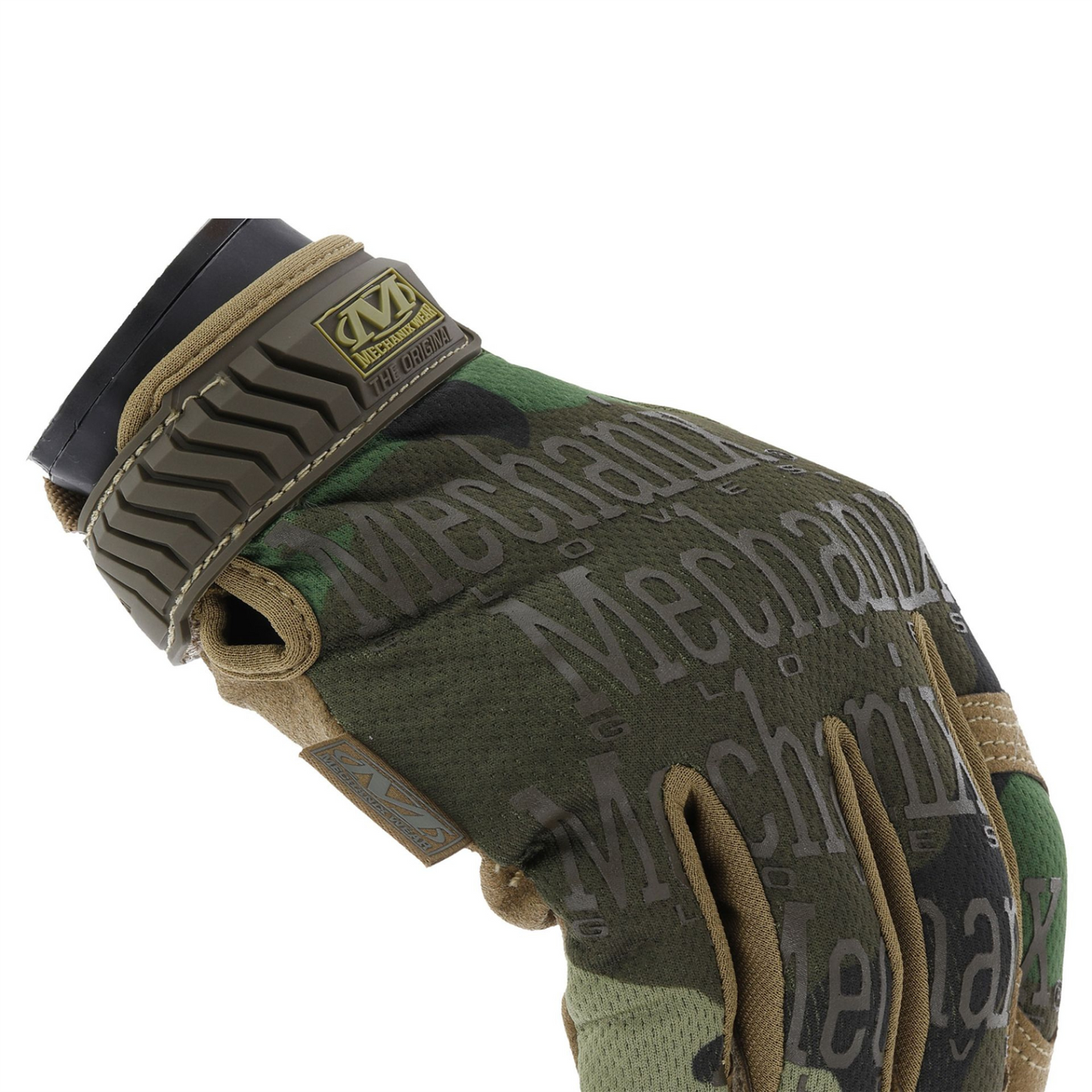 Mechanix Wear taktinės pirštinės su kvėpuojančiais Lycra įsiuvais Woodland marginimo