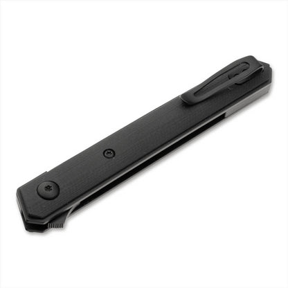Boker Plus Kwaiken Air Mini sulankstomas peilis juodas su G10 rankena ir nešiojimo klipsu kasdieniam naudojimui.