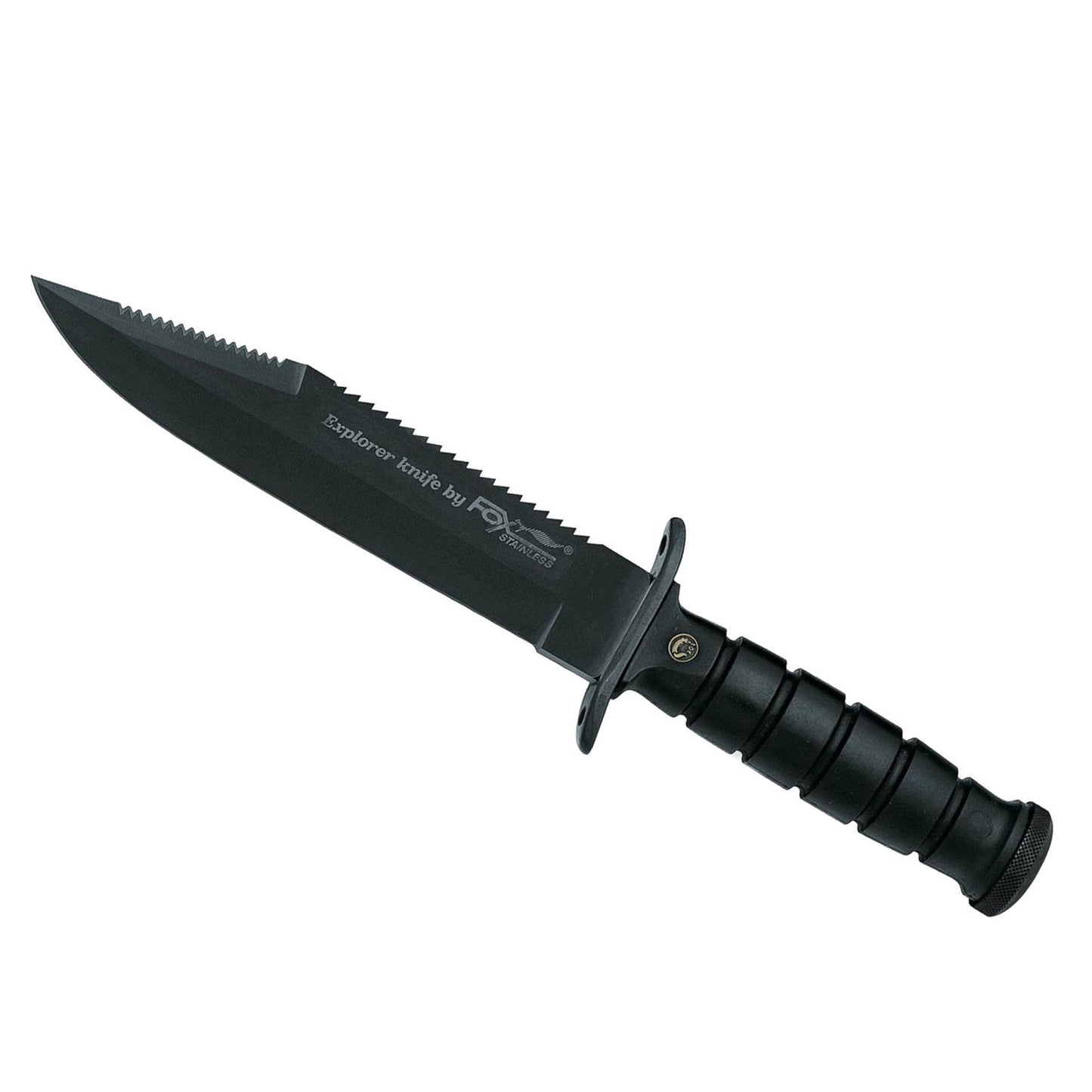 Fox Knives Military Explorer taktinis peilis su fiksuota geležte ir seruota nugarėle