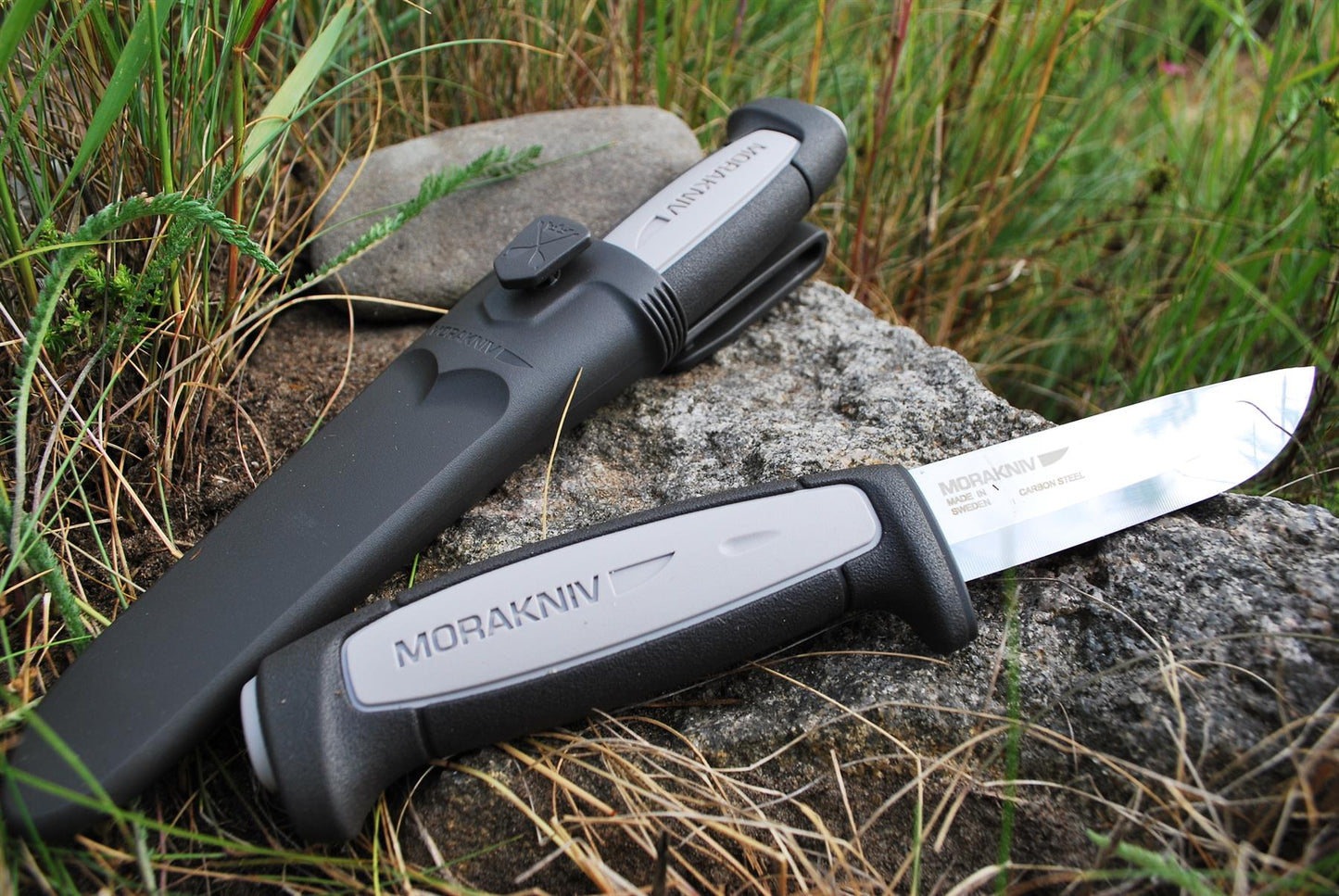 MORAKNIV Robust Gray fiksuotas peilis iš anglies plieno