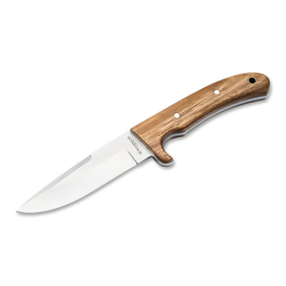 BOKER ELK Hunter Zebrawood fiksuotas peilis su 440A plieno geležte