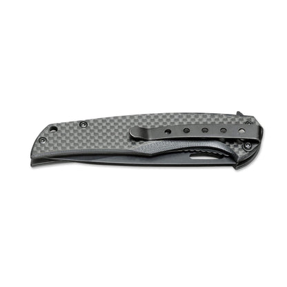 BOKER Black Carbon atlenkiamas kasdienis peilis 440A plienas anglies pluošto plienas