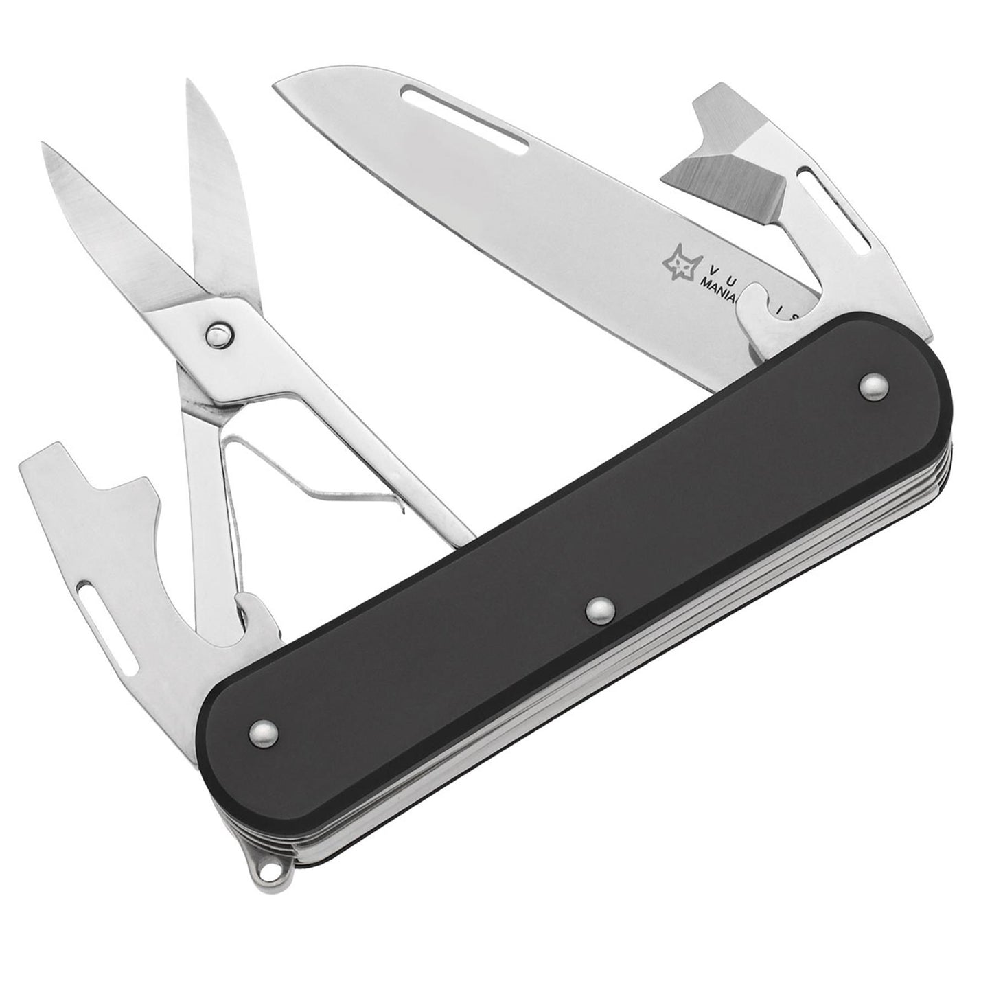 Fox Knives VULPIS FX-VP130-F4 BK daugiafunkcinis peilis iš N690Co plieno juodas