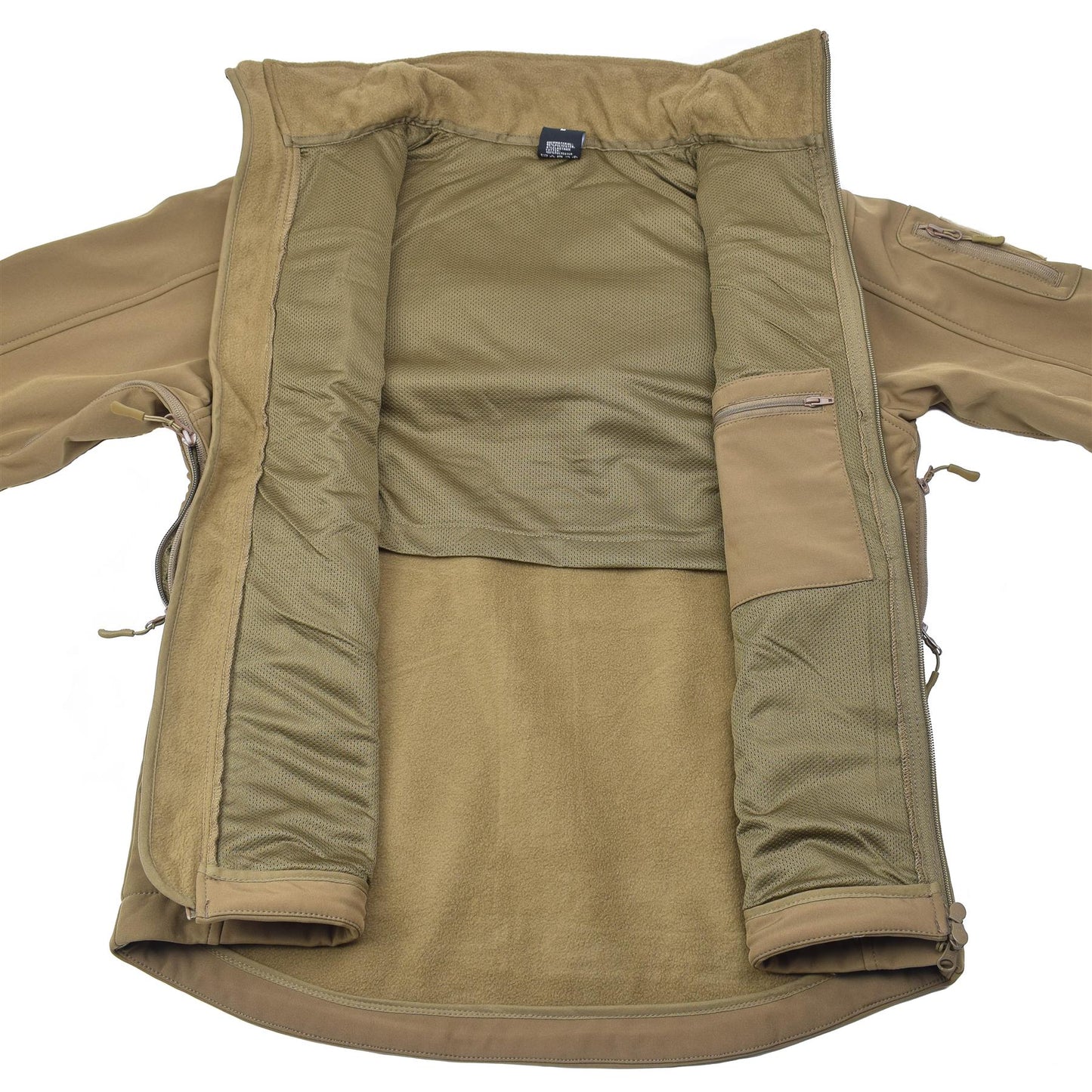 MIL-TEC soft shell vandeniui atsparus taktinis švarkas šviesiai rudos spalvos