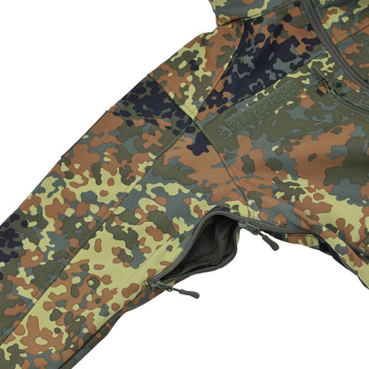 MIL-TEC Softshell atsparus vandeniui taktinis švarkas Flecktarn marginimo