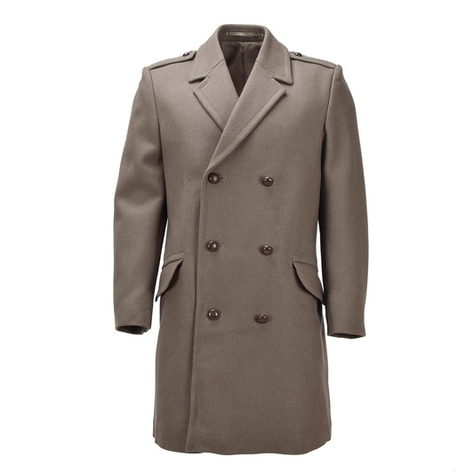 Olandijos kariuomenės vilnonis dvipusis ilgas paltas Khaki