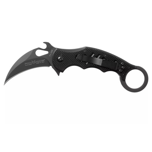 Fox Knives FX-599 sulankstomas taktinis peilis karambitas N690Co plienas