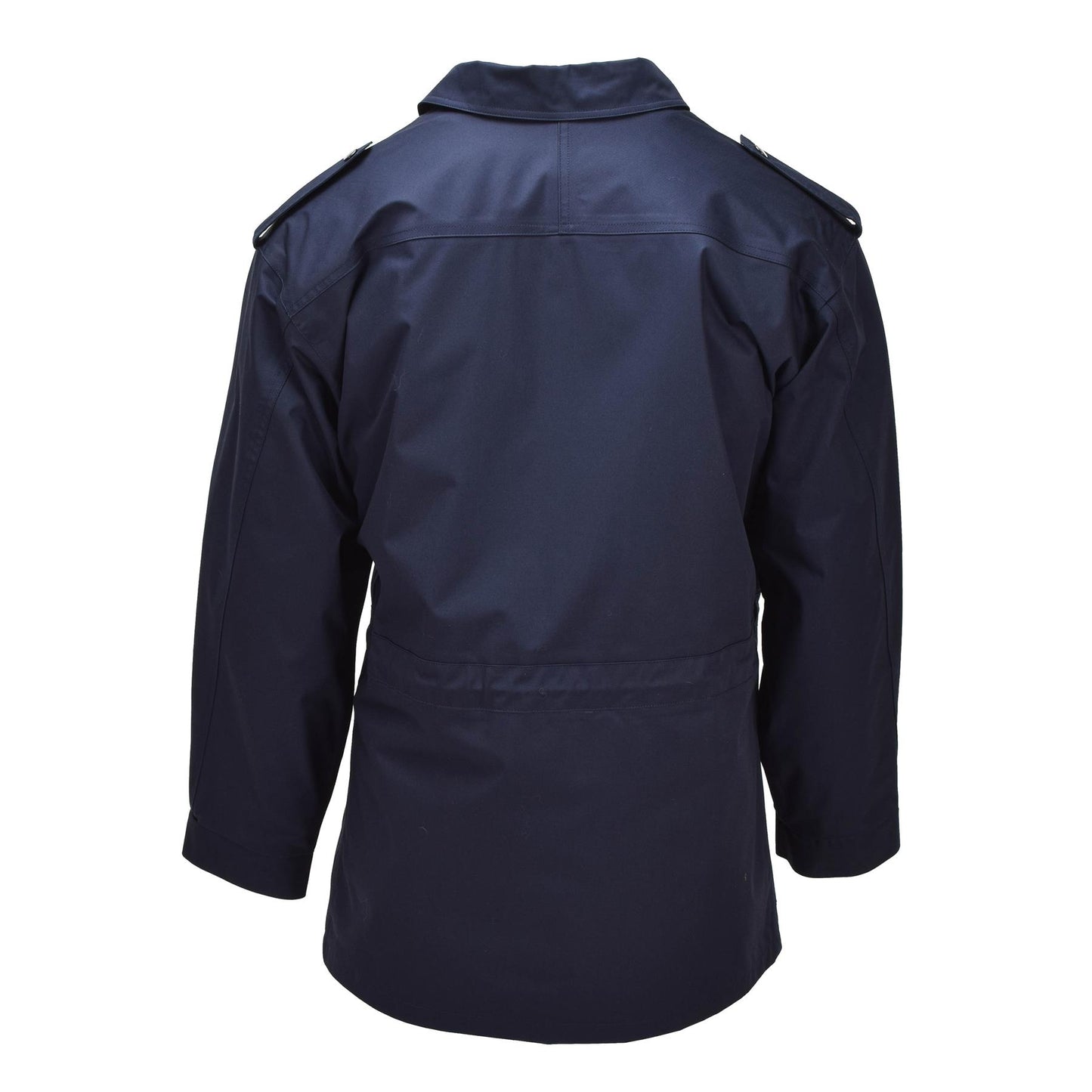 Olandijos kariuomenės parka su atverčiama apykakle mėlyna