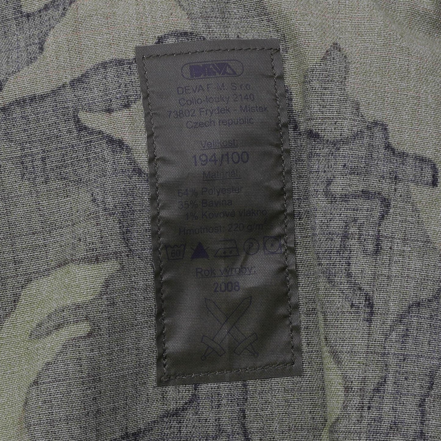 Čekijos kariuomenės kovinis lauko švarkas VZ95 marginimo