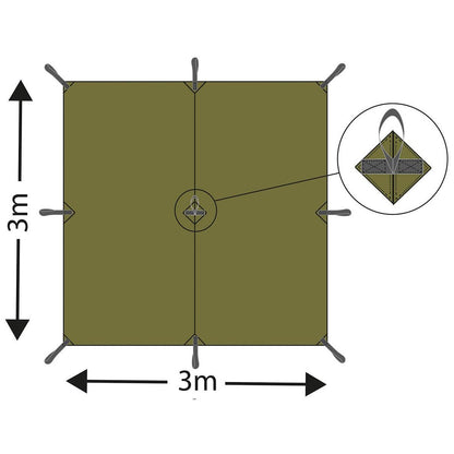 MFH Tarp Extreme didelis neperšlampamas tentas pastogė M95 marginimas