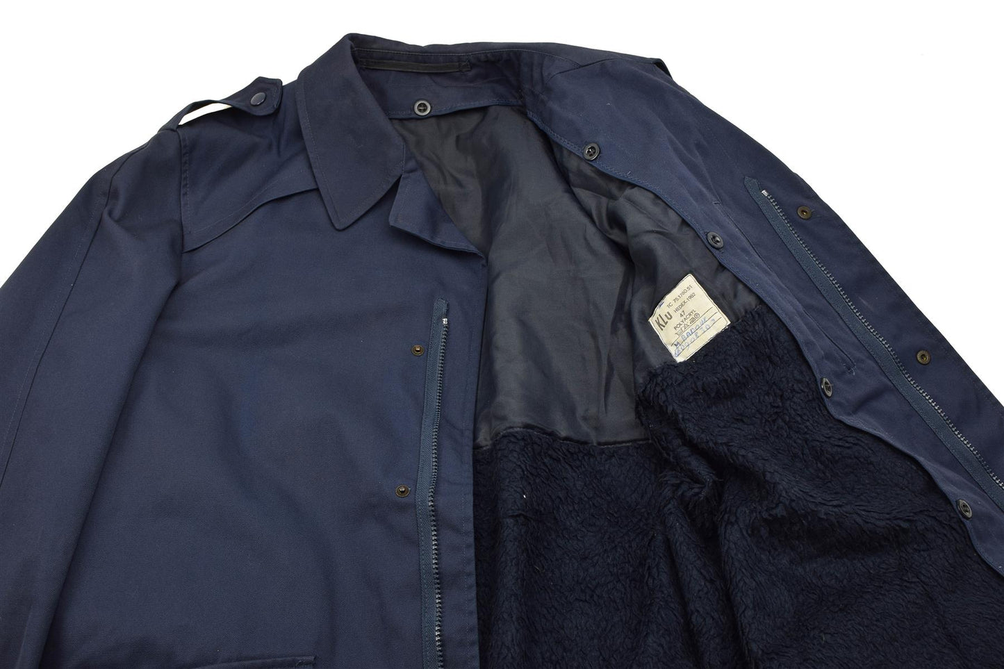 Olandijos kariuomenės parkos tipo striukė su pamušalu mėlyna