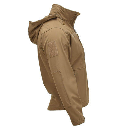 MIL-TEC soft shell vandeniui atsparus taktinis švarkas šviesiai rudos spalvos