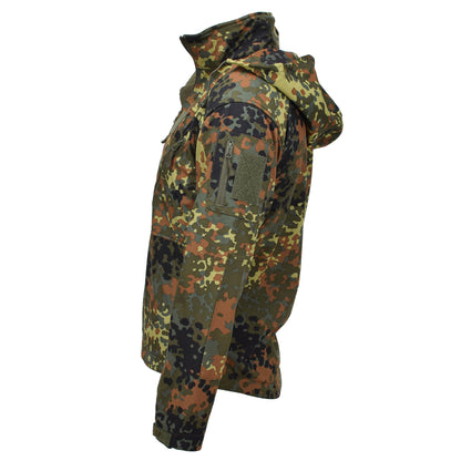 MIL-TEC Softshell atsparus vandeniui taktinis švarkas Flecktarn marginimo