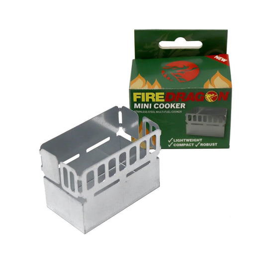 BCB FireDragon Mini Cooker MK2 maža aliuminė kieto kuro viryklė stovyklavimui ir žygiams.