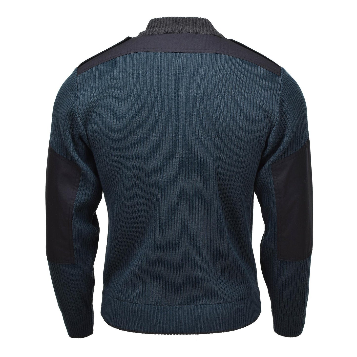 Original Dutch Military Troyer Sweater Rib Knit Quarter Zip Petrol Green