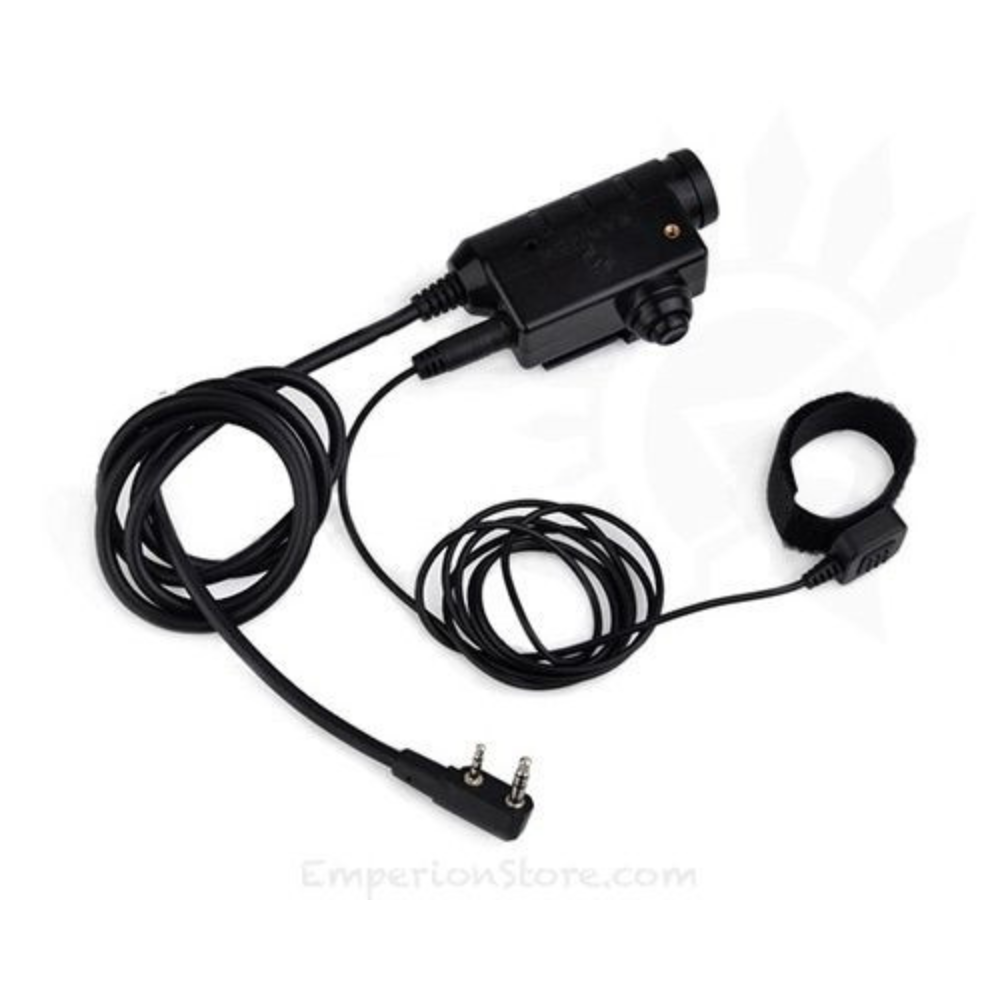 Earmor M52 PTT adapteris Midland 2 kontaktų laidinis juodas