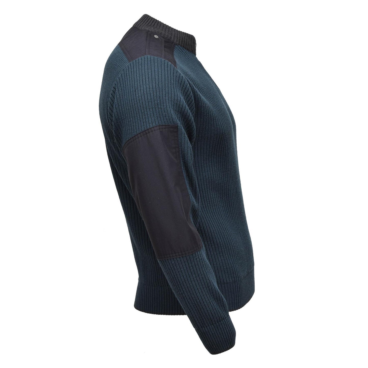 Original Dutch Military Troyer Sweater Rib Knit Quarter Zip Petrol Green