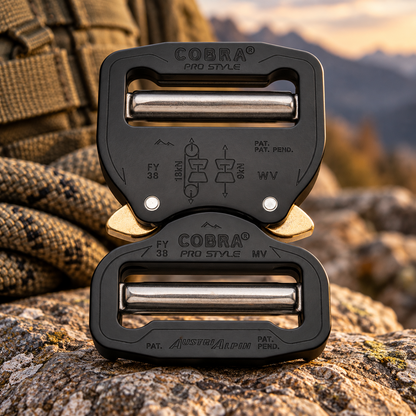 AustriAlpin COBRA PRO STYLE 38 mm greito atsegimo aliuminio sagtis juoda