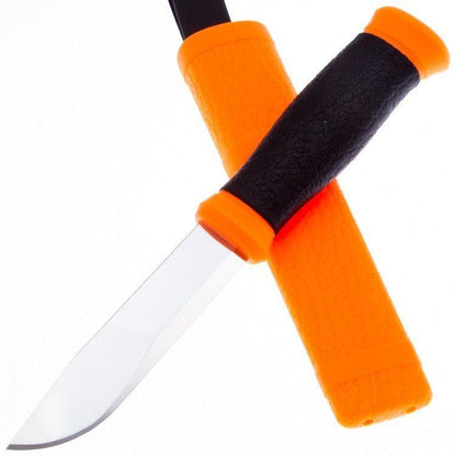 MORAKNIV 2000 Fiksuotos geležtės nerudijančio plieno peilis Oranžinis