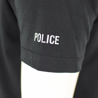 Jungtinės Karalystės policijos marškinėliai su užtrauktuku juodi