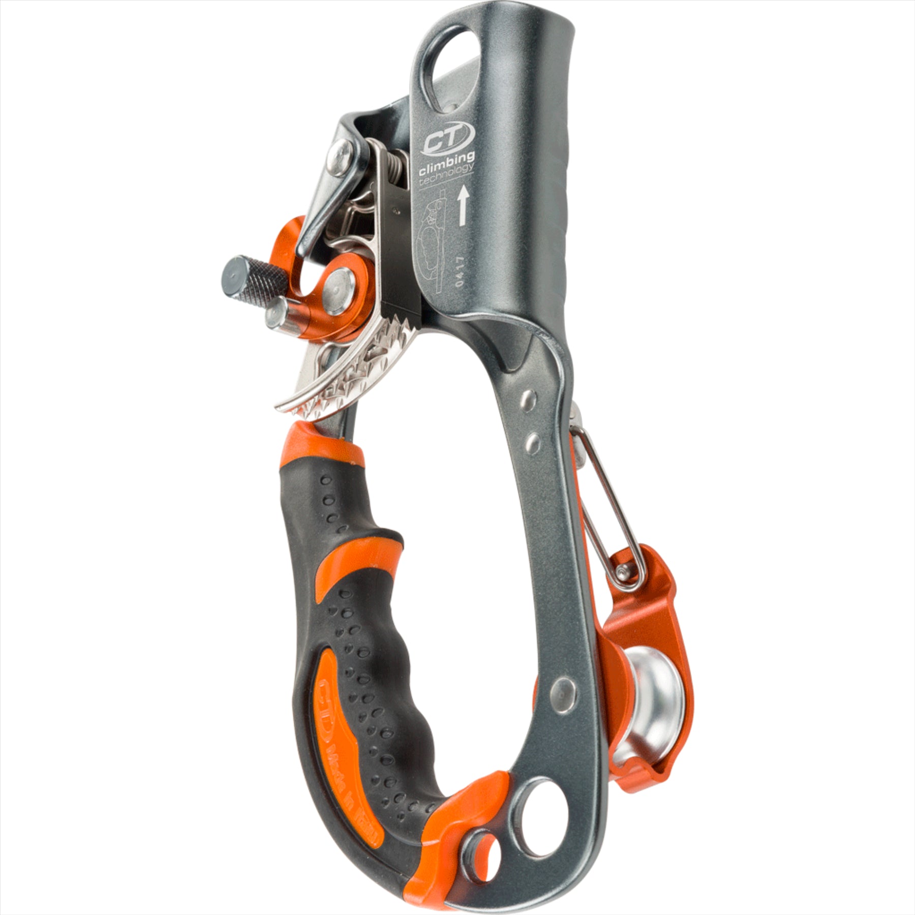 Climbing Technology QUICK ROLL rankinis ascenderis su integruotu skriemuliu ir ergonomine guma.
