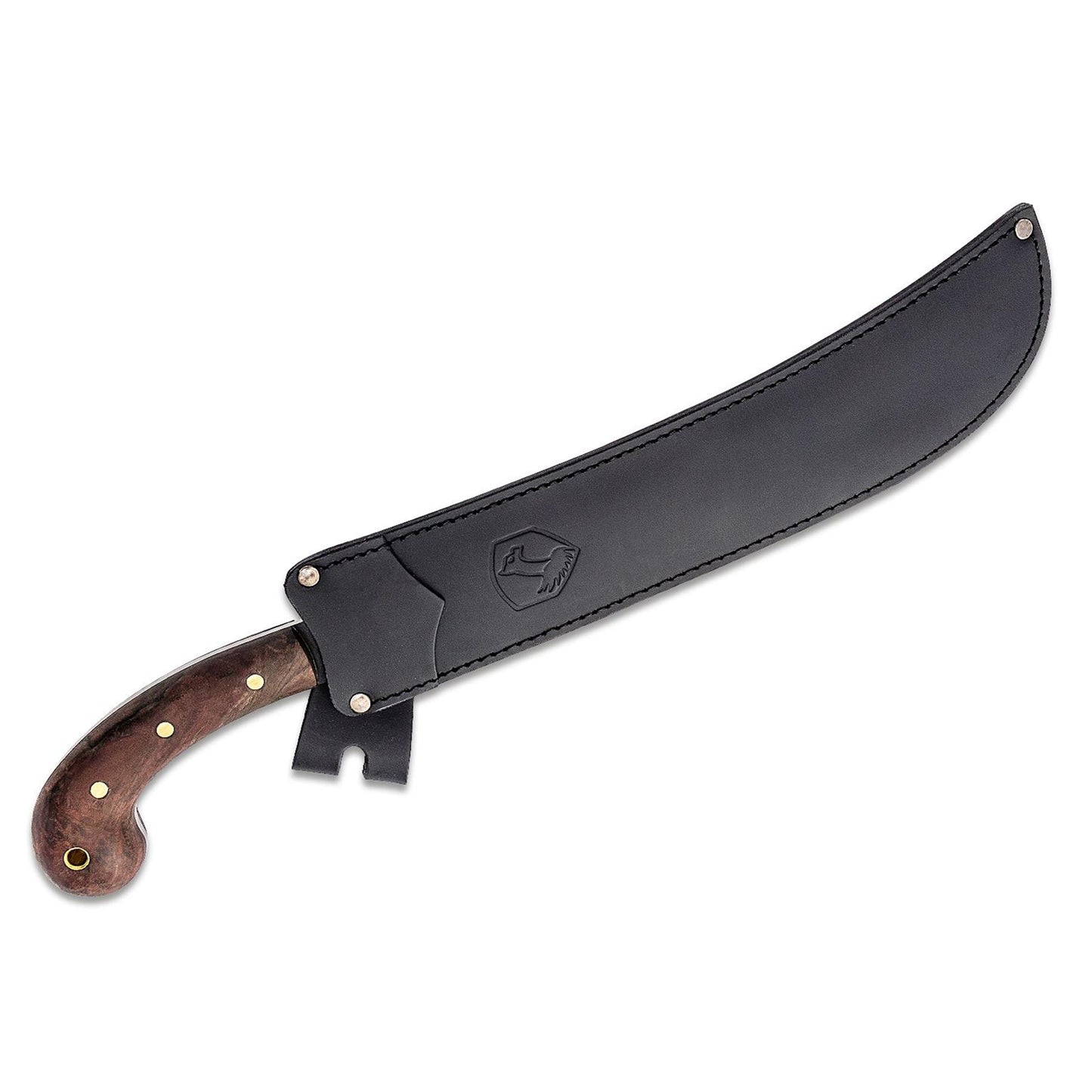 Condor Golok Machete 1075 plienas odinis dėklas juoda