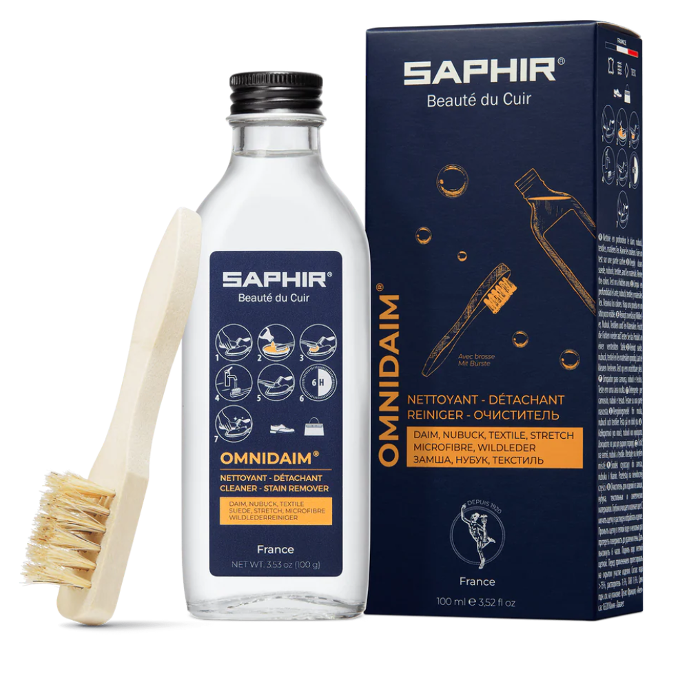 Saphir Omnidaim zomšos ir nubuko valiklis su šepetėliu 100ml