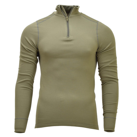 Olandijos kariuomenės termo apatiniai marškinėliai kvėpuojantys alyvuogių