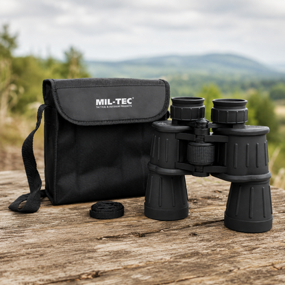 Mil-Tec guma dengti žiūronai 7x50 žygiams ir stebėjimui juodi