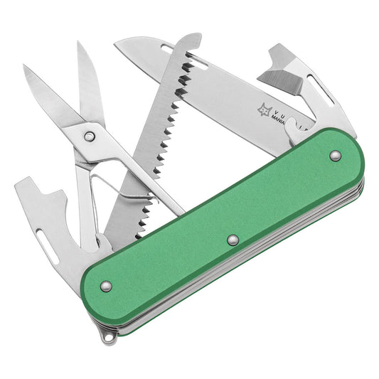 Fox Knives VULPIS FX-VP130-SF5 OD daugiafunkcinis peilis iš N690Co plieno žalias