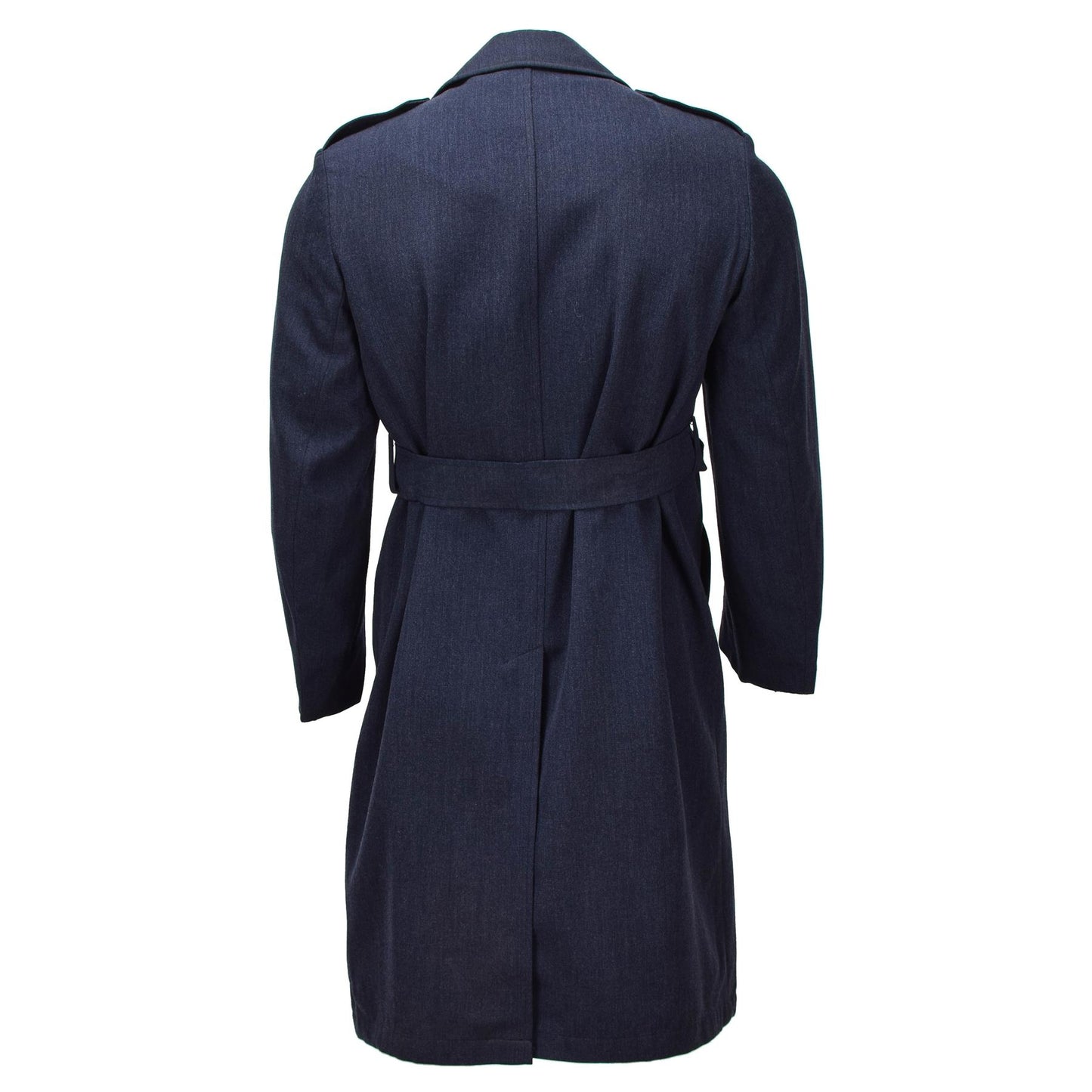 Olandijos kariuomenės formalus dvieilis paltas su diržu mėlynas