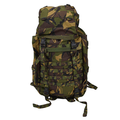 Olandijos kariuomenės taktinė kuprinė 60L su MOLLE tvirtinimais Woodland kamufliažas, patvari ir erdvi kuprinė.