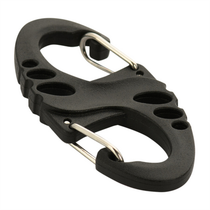 M-TAC S-Hook plastikinis karabinas taktinei įrangai tvirtinti juodas