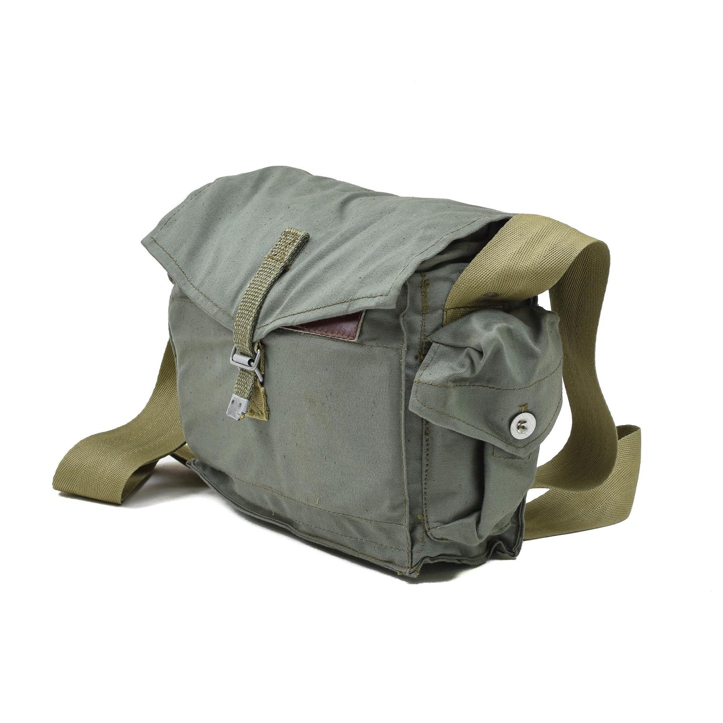 Lenkijos kariuomenės vintažinis universalus dujokaukės krepšelis alyvuogių