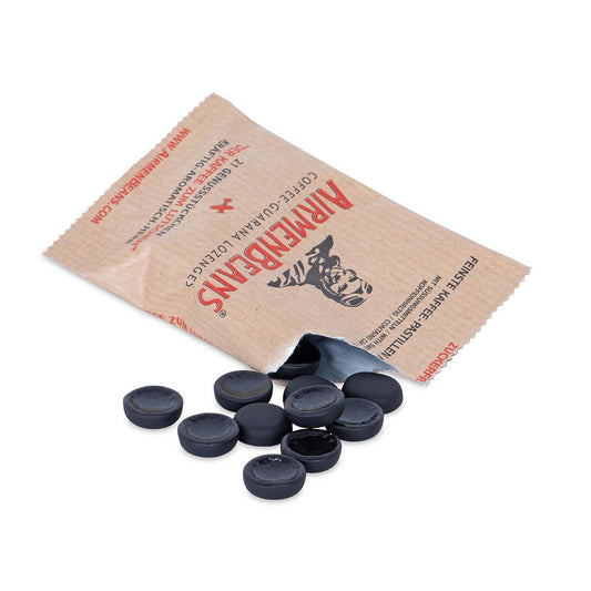 Airmenbeans veganiškos pastilės kavos ir guaranos skonio 21 vnt.