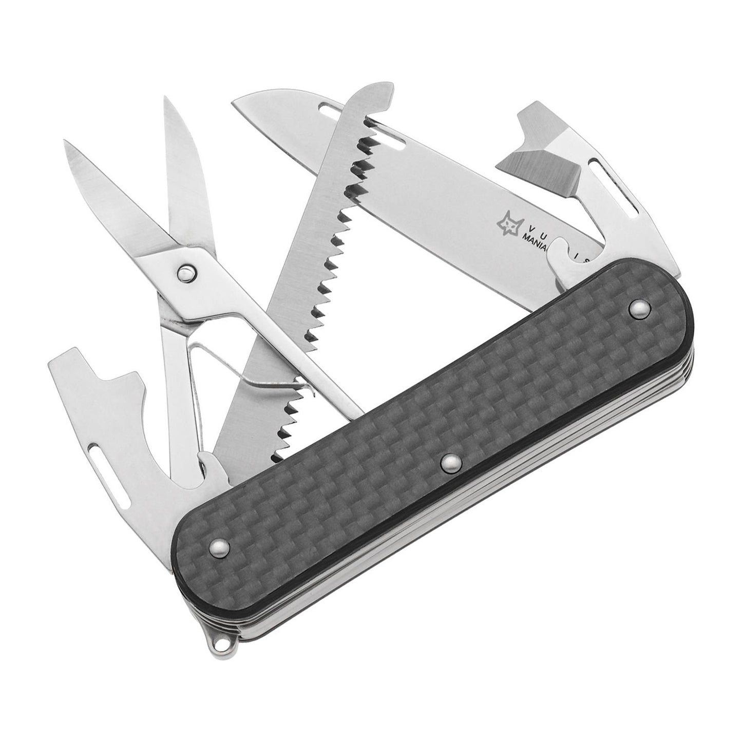 Fox Knives VULPIS FX-VP130-SF5 CF daugiafunkcinis peilis iš M390 plieno